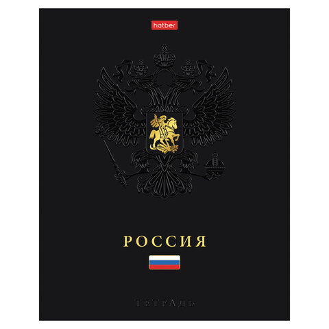 Тетрадь А5 48 л., HATBER, скоба, клетка, матовая ламинация, 3D-фольга, 3D-лак, Россия (микс), 093210, 48Т5лофлВ1