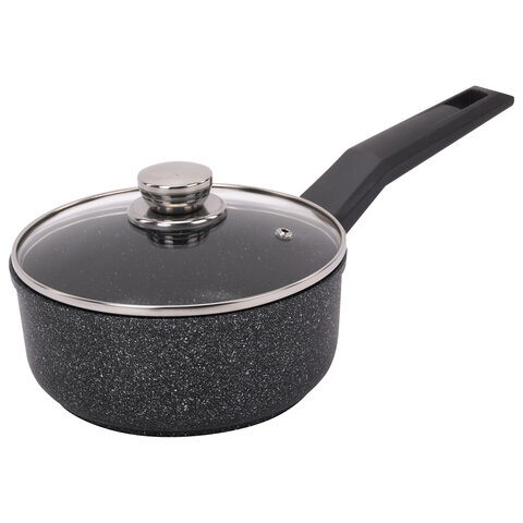 Ковш 1,6 л с крышкой и ручкой, пятислойное антипригарное покрытие, ГАРДАРИКА "Орион", 1616-04-10, 1616-18-10