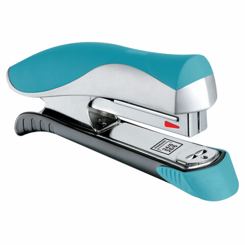 Степлер №24/6, 26/6 MAPED "Ergologic", до 25 листов, с контейнером для скоб, серебристо-бирюзовый, 352513