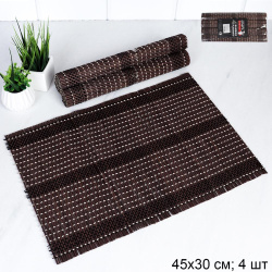 Салфетка для стола Бамбук 30х45 см 4 штуки / BGT-101 /уп 60/ темно-коричневая