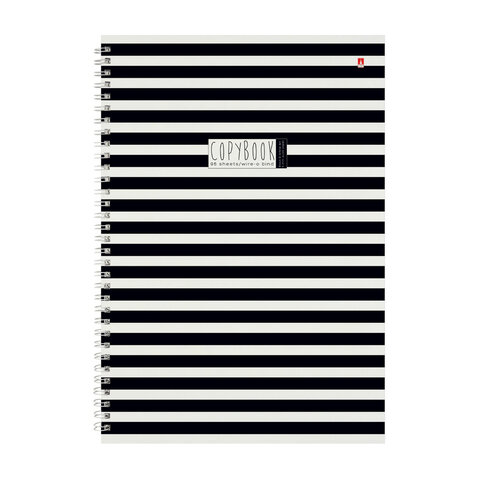 Тетрадь А4 96 л. АЛЬТ гребень, клетка, глянцевая ламинация, "BLACK&WHITE" (3 вида), 7-96-1354