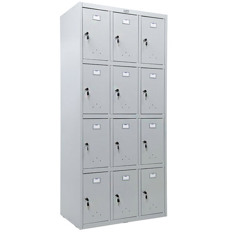 Шкаф металлический для сумок ПРАКТИК "LS-34" двенадцатисекционный, 1830х850х500 мм, 44 кг, разборный
