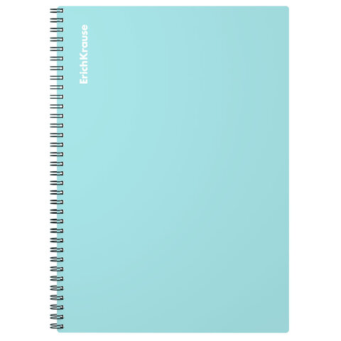 Тетрадь обложка пластик, А4, 80 л., гребень, клетка, ERICH KRAUSE "Pastel", 50163