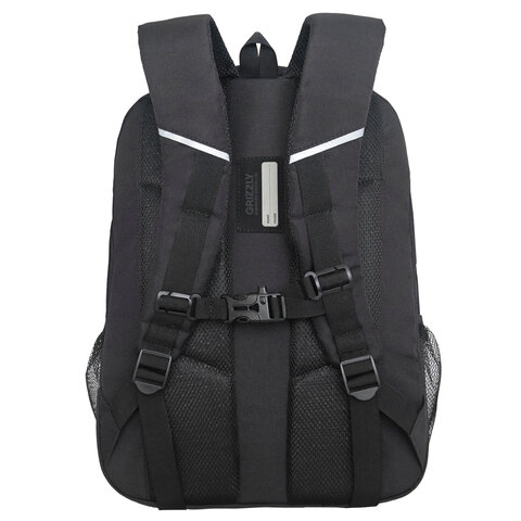 Рюкзак GRIZZLY школьный, анатомическая спинка, 2 отделения, для мальчиков, "BLACK STRIPES", 42х31х22 см, RU-532-1/2