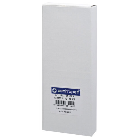 Маркер стираемый для белой доски ЧЕРНЫЙ, CENTROPEN "Dry-Wipe", 1-2 мм, 2507, 525070112