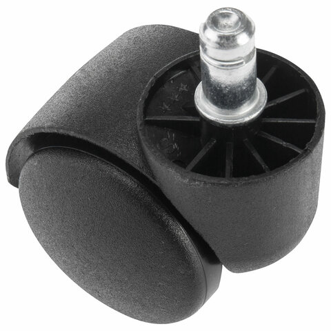 Колеса (ролики) для кресла, пластиковые, КОМПЛЕКТ 5 шт., шток d 11 мм, черные, в пакете, WBZ, 533082