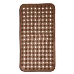 Коврик для ванны противоскользящий 70х40 см, "Квадраты", прозрачно-коричневый, ПВХ, PRIMILA (ПРИМИЛА), 700367