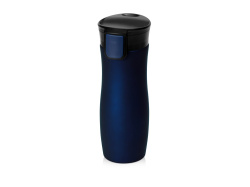Вакуумная герметичная термокружка «Streamline» с покрытием soft-touch, Цвет темно-синий/черный