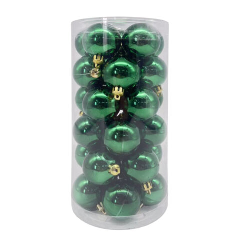 Шары ёлочные 30 шт, 4 см, "Solid Color", пластик, ЗЕЛЕНЫЕ, глянец, ЗОЛОТАЯ СКАЗКА, 592500