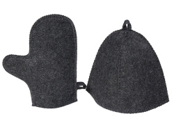 Банный набор из шапки и рукавицы «Renew», Цвет серый