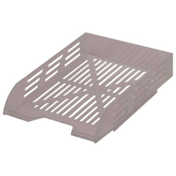 Лоток горизонтальный для бумаг BRAUBERG ECO, 330х245х65 мм, сетчатый, дымчатый, 239012