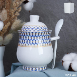 Банка для мёда с ложкой 320 мл / TW-1348 /уп.48/Сеточка