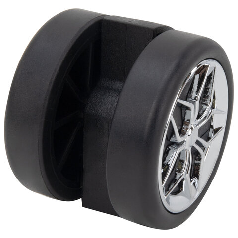 Колеса (ролики) BRABIX для кресла, прорезиненные, ХРОМ, КОМПЛЕКТ 5 шт., шток d 11 мм, черные, короб, 533088