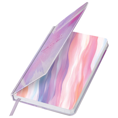 Ежедневник датированный 2026 А5 138x213 мм, BRAUBERG "Vista", под кожу твердый, "Pastel", 117458