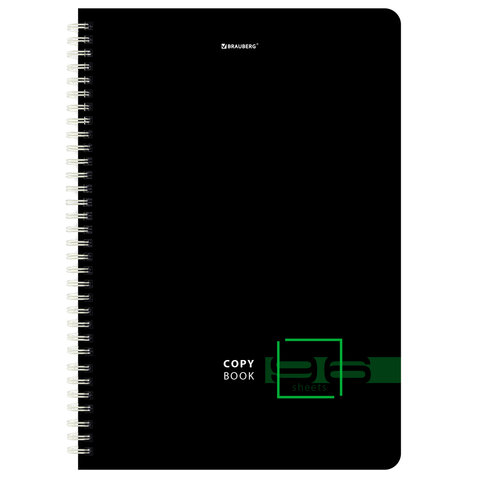 Тетради КОМПЛЕКТ 2 шт., А4, 96 л., BRAUBERG гребень, клетка, глянцевый лак, "Dark", 404390