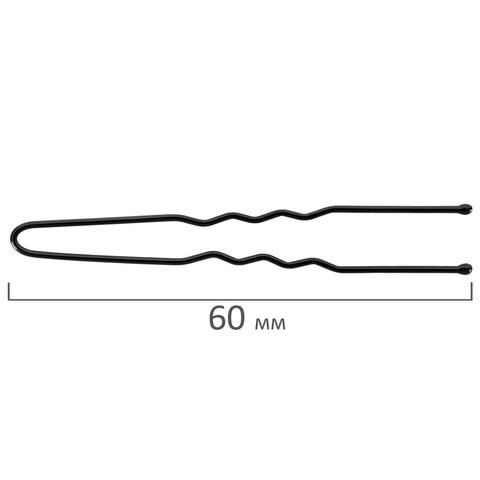 Шпильки для волос НАБОР 20 шт., 6 см, чёрный, MONTE VITA, 457103