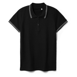 Рубашка поло женская Virma Stripes Lady, черная, размер XXL