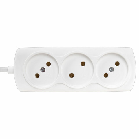 Удлинитель Р16-010, 3 розетки без заземления, 5 м, 2х0,75 мм, 1300 Вт, белый, 564