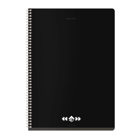 Тетради ДЭК А4 96 л. КОМПЛЕКТ 2 шт. BRAUBERG гребень, клетка, матовая ламинация, "Минимал", 404870