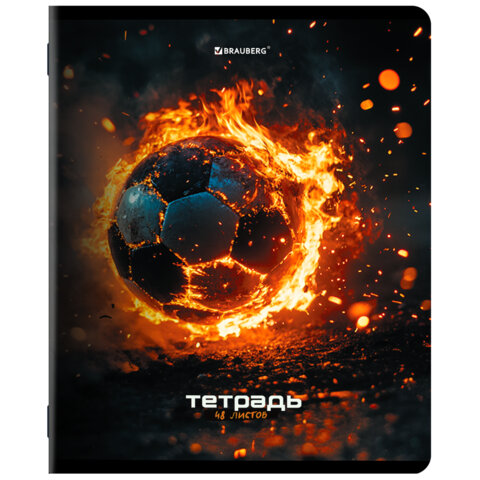 Тетради ДЭК А5 48 л. КОМПЛЕКТ 5 шт. BRAUBERG, скоба, клетка, глянцевый лак, "SPORTS", 404934