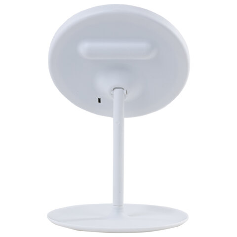 Зеркало настольное с LED-подсветкой для макияжа, диаметр 17 см, 3 режима свечения, аккумулятор 800 mAh, цвет белый, WBZ, 609332