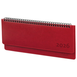 Планинг датированный 2026 305х140 мм GALANT "Ritter", под кожу, красный, 117237