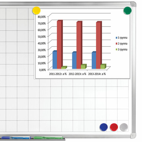 Магниты диаметром 30 мм, КОМПЛЕКТ 5 штук, цвет АССОРТИ, в блистере, BRAUBERG, 231729