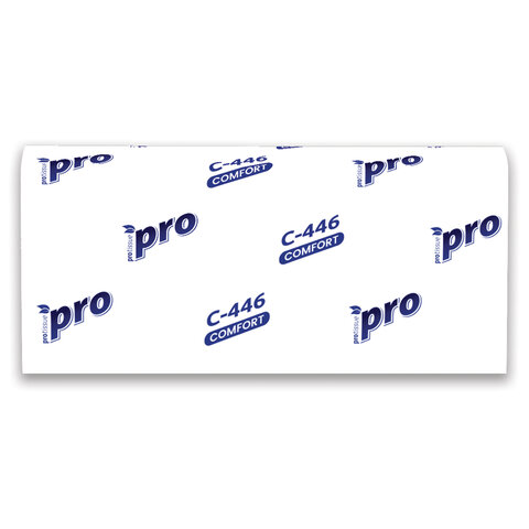 Полотенца бумажные 200 шт, PROtissue (H2) PREMIUM, 1-сл, белые, КОМПЛЕКТ 28 пач,24х21,5, Z-слож,С446