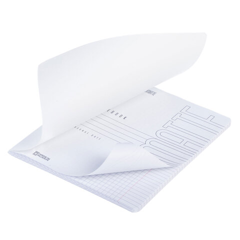 Тетрадь А5 96 л., HATBER, скоба, клетка, Soft-touch ламинация, SoloMatte "Арктический белый", 092742, 96Т5лВ1