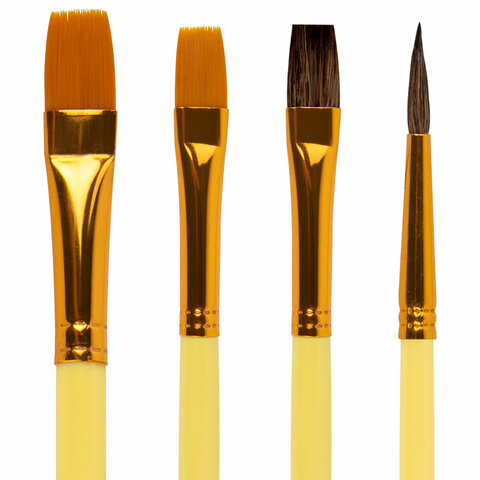 Кисти НАБОР 15 шт. (ПОНИ – 9 шт., СИНТЕТИКА – 4 шт., ЩЕТИНА – 2 шт.) BRAUBERG KIDS, 201081