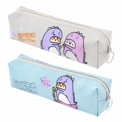 Пенал мягкий ПИФАГОР, 1 отделение, ПВХ, ассорти "Dinos", 20x6х4 см, 273823