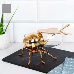 Ваза для сервировки 150 мл Пчела с ложкой Золото / PG-905/уп 48/