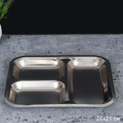 Тарелка менажница прямоугольная 25х21х2 см металл/ SR-327 /уп 240/0,17