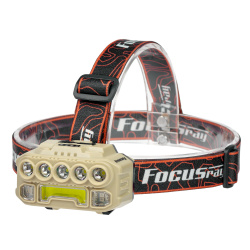 Фонарь налобный FOCUSray 1334 акку 18650 1200мАН 200 люмен,цифровой дисплей,сенсор,USB кабель 1/160 , шт