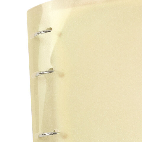 Тетрадь на кольцах А5 175х220 мм, 120 л., пластик с блестками, с резинкой и разделителями, BRAUBERG, Желтый, 404631