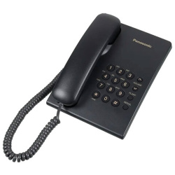 Телефон PANASONIC KX-TS2350RUB, черный, повторный набор, тональный/импульсный режим