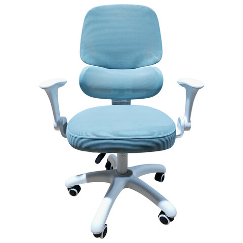 Кресло детское с поясничной поддержкой BRABIX KIDS "MG-225", сетка/ткань TW, голубое, 533317