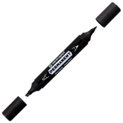 Маркер перманентный двусторонний CENTROPEN 1666, ЧЕРНЫЙ, круглый/скошенный, 1/1-4 мм, 616660112