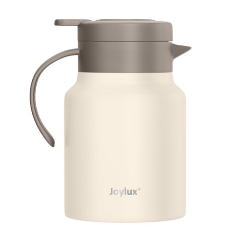 Чайник-термос 1 л JOYLUX (ДЖОЙЛЮКС) COFFEE BREAK, нержавеющая сталь SUS304, заварник/сито, бежевый матовый, 700329