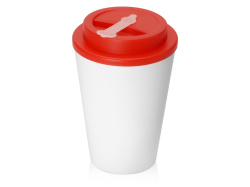 Пластиковый стакан с двойными стенками «Take away», Цвет белый/красный