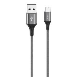Кабель BASIC, USB 2.0 - Type-C, 1.2м, 2.1A, серый, OLMIO