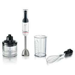 Блендер погружной BOSCH MSM4W421, 800 Вт, 1 скорость, 3 насадки, стакан, белый