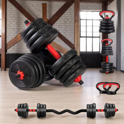 Набор гантелей с W-образным грифом 7 в 1 AMETIST 30 кг