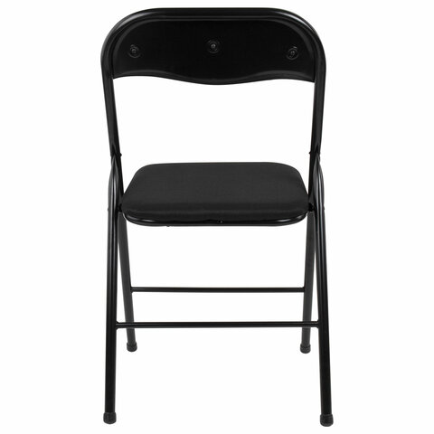 Стул складной BRABIX "Golf CF-007", чёрный каркас, чёрная ткань, гофрокороб, 533025