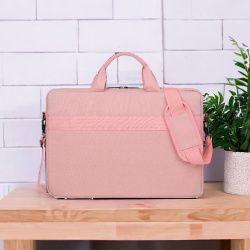 Сумка для ноутбука 15.6 Elegance, розовая / Крепление для чемодана, застежка на липучке, утолщенная стенка в кармане