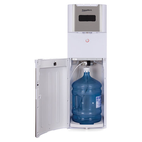 Кулер для воды AQUA WORK QRB-72LDS, напольный, НАГРЕВ/ОХЛАЖДЕНИЕ ЭЛЕКТРОННОЕ, таймер, бутыль снизу, белый, 33352