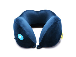 Подушка для путешествий со встроенным массажером «Massage Tranquility Pillow», Цвет синий