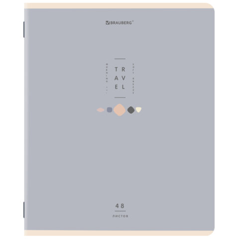 Тетради ДЭК А5 48 л. КОМПЛЕКТ 5 шт. BRAUBERG скоба, клетка, матовая ламинация, выборочный лак, NATURAL, 404957