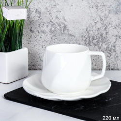 Чайная пара 2 предмета 220 мл ПАРА GH03-220 ПАРА /уп 6/48/ костяной фарфор в подарочной упаковке