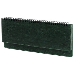 Планинг датированный 2026 305х140 мм BRAUBERG "Imperial", под кожу, зеленый, 117230